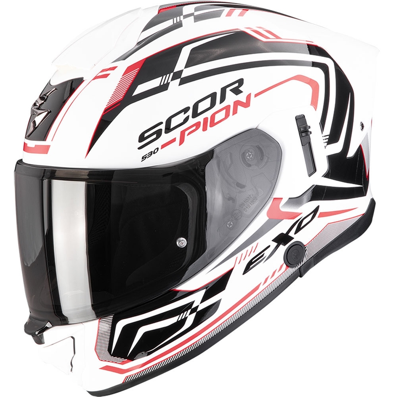 Integruotas motociklininko šalmas "Scorpion EXO-530 Air Slope" baltas-juodas-raudonas