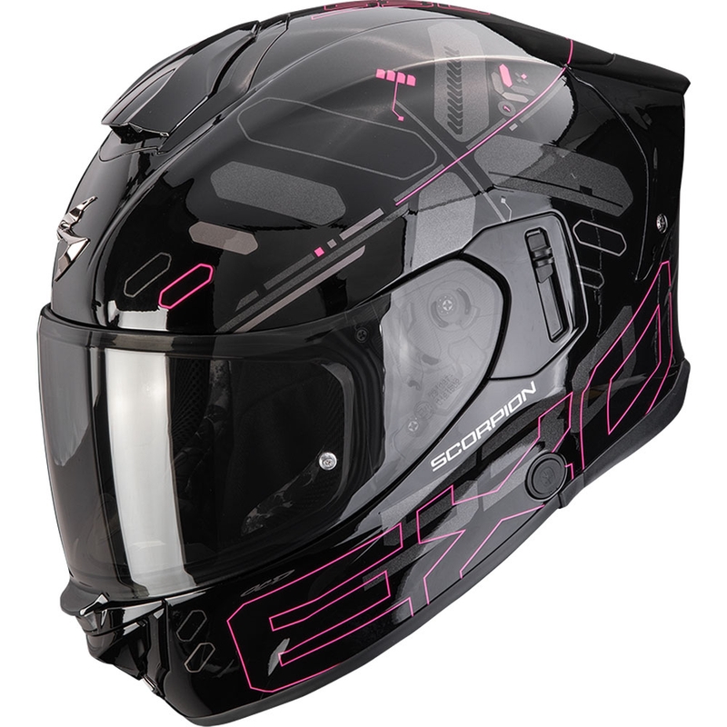 Integruotas motociklininko šalmas "Scorpion EXO-530 Air Fond" juodai rožinis