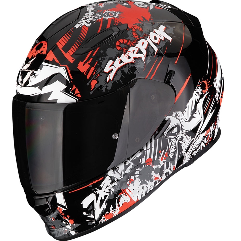 Integruotas motociklininko šalmas Scorpion EXO-491 Spector juoda-raudona