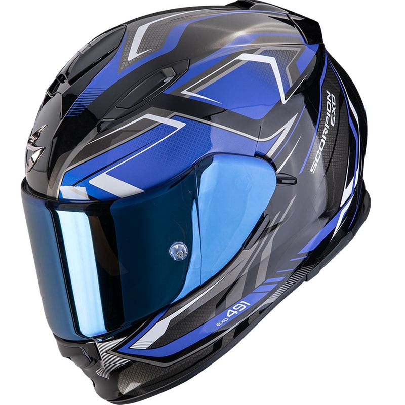 Integruotas motociklininko šalmas Scorpion EXO-491 Zumo juoda-mėlyna