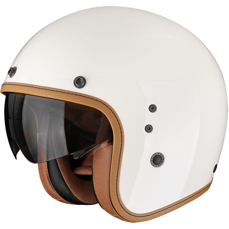 Atviras motociklininko šalmas Scorpion Belfast EVO Luxe cream
