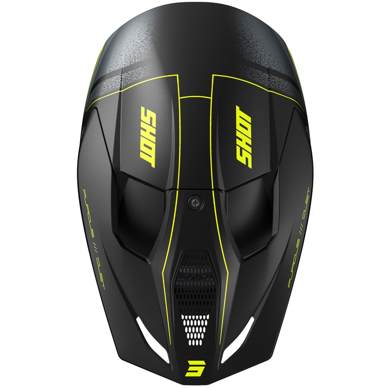 Motokroso šalmas Shot Furious Dust matinis fluo geltonas