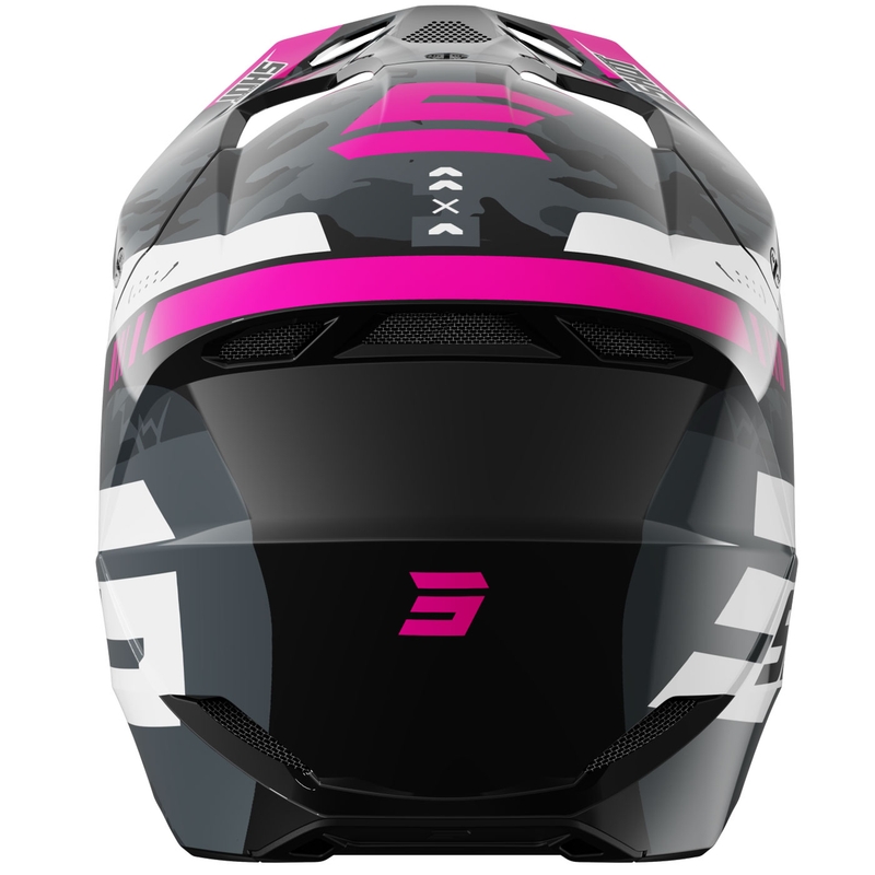 Motokroso šalmas "Shot Furious Flash" blizgus rožinis