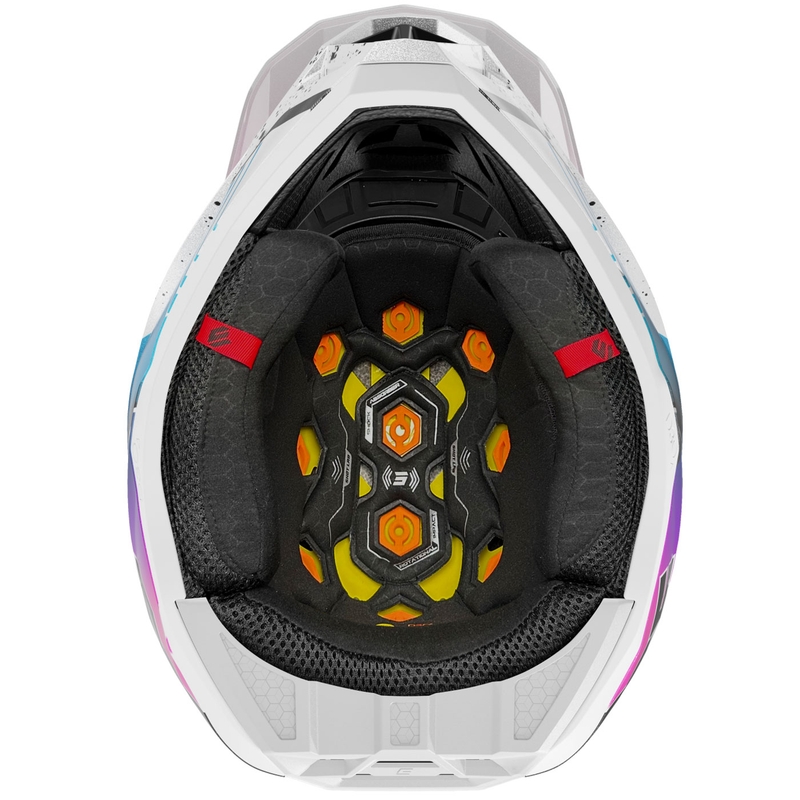 Motokroso šalmas "Shot Lite Racing" perlamutrinės baltos ir rožinės spalvos