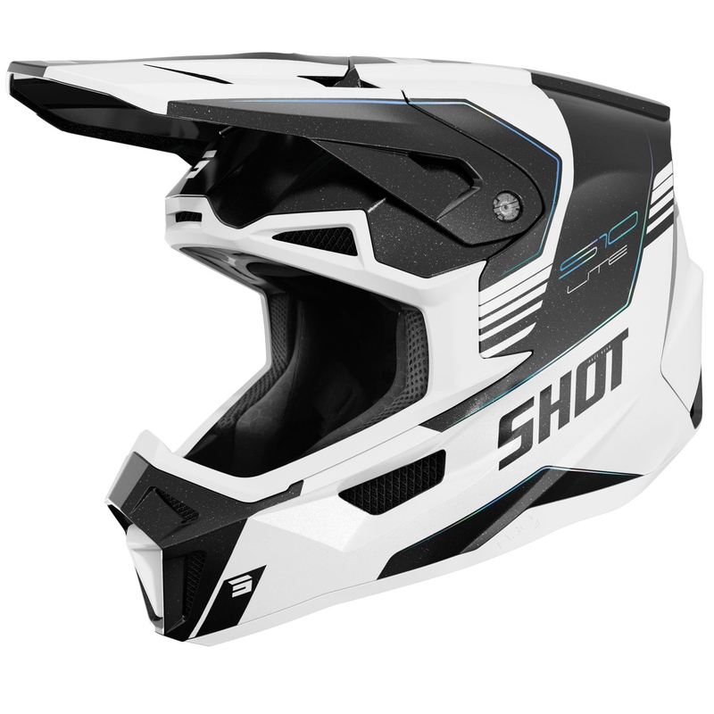 Motokroso šalmas "Shot Lite S10 holographic pearl