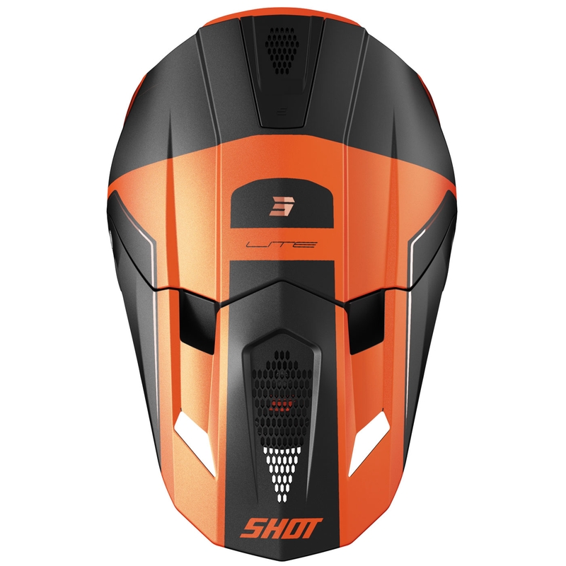 Motokroso šalmas "Shot Lite S10" matinės oranžinės spalvos