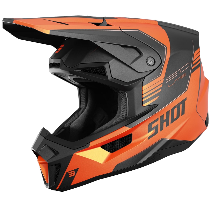 Motokroso šalmas "Shot Lite S10" matinės oranžinės spalvos