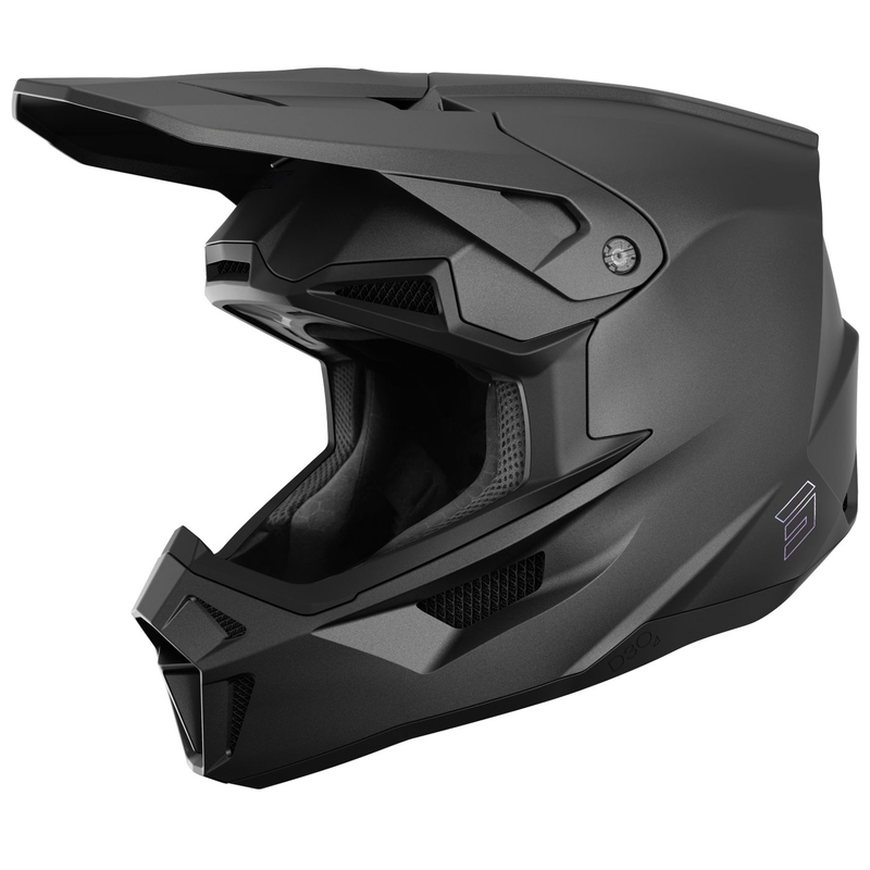 Motokroso šalmas Shot Lite Solid matinės juodos spalvos