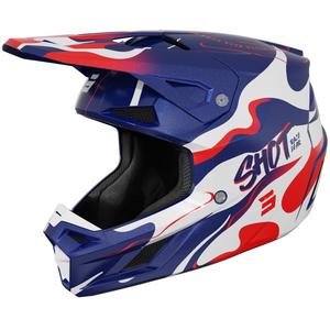 Motokroso šalmas Shot Speed Beast perlamutrinis mėlynas-raudonas