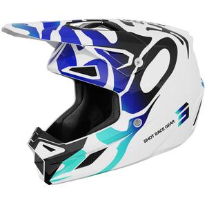 Motokroso šalmas Shot Speed Ghost blizgiai mėlynas