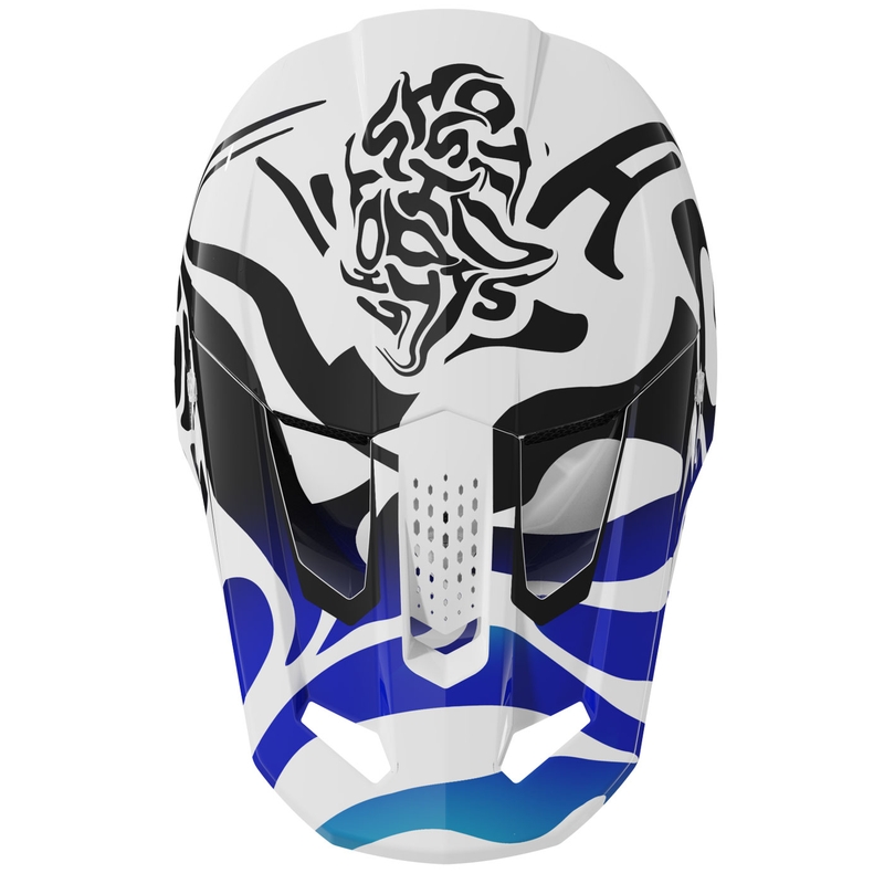 Motokroso šalmas Shot Speed Ghost blizgiai mėlynas