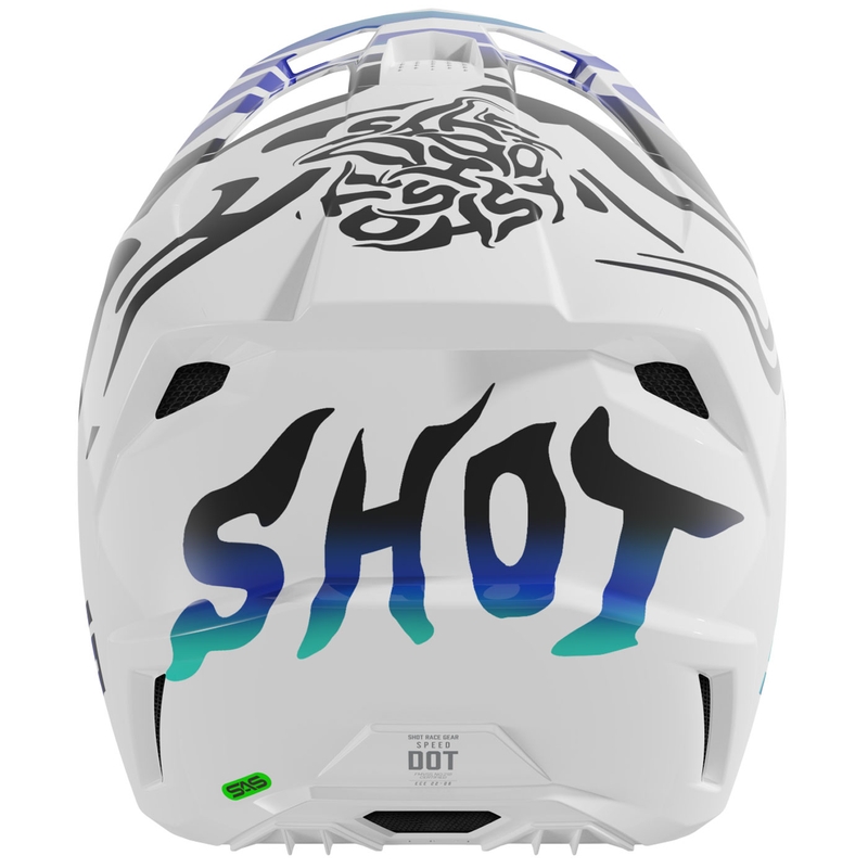 Motokroso šalmas Shot Speed Ghost blizgiai mėlynas