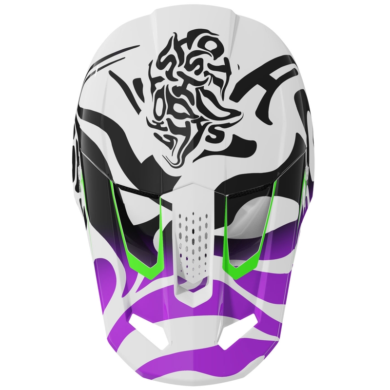 Motokroso šalmas Shot Speed Ghost blizgus violetinis