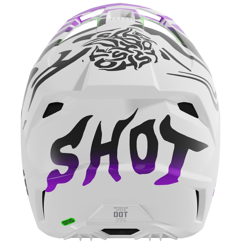 Motokroso šalmas Shot Speed Ghost blizgus violetinis