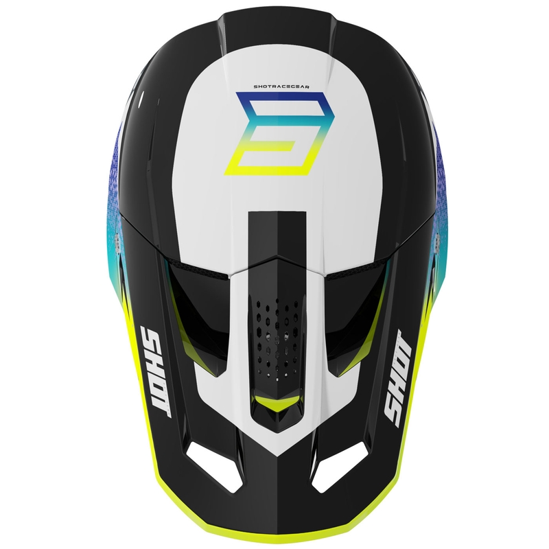 Motokroso šalmas "Shot Speed Hybrid" blizgus fluo geltonas