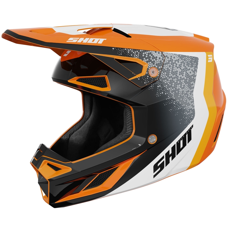 Motokroso šalmas "Shot Speed Hybrid" blizgus oranžinis