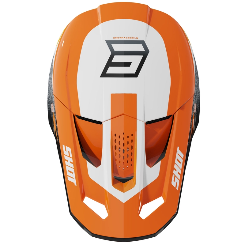 Motokroso šalmas "Shot Speed Hybrid" blizgus oranžinis