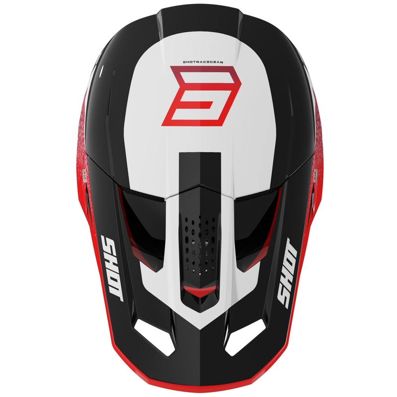 Motokroso šalmas Shot Speed Hybrid blizgus raudonas