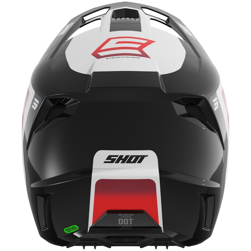 Motokroso šalmas Shot Speed Hybrid blizgus raudonas