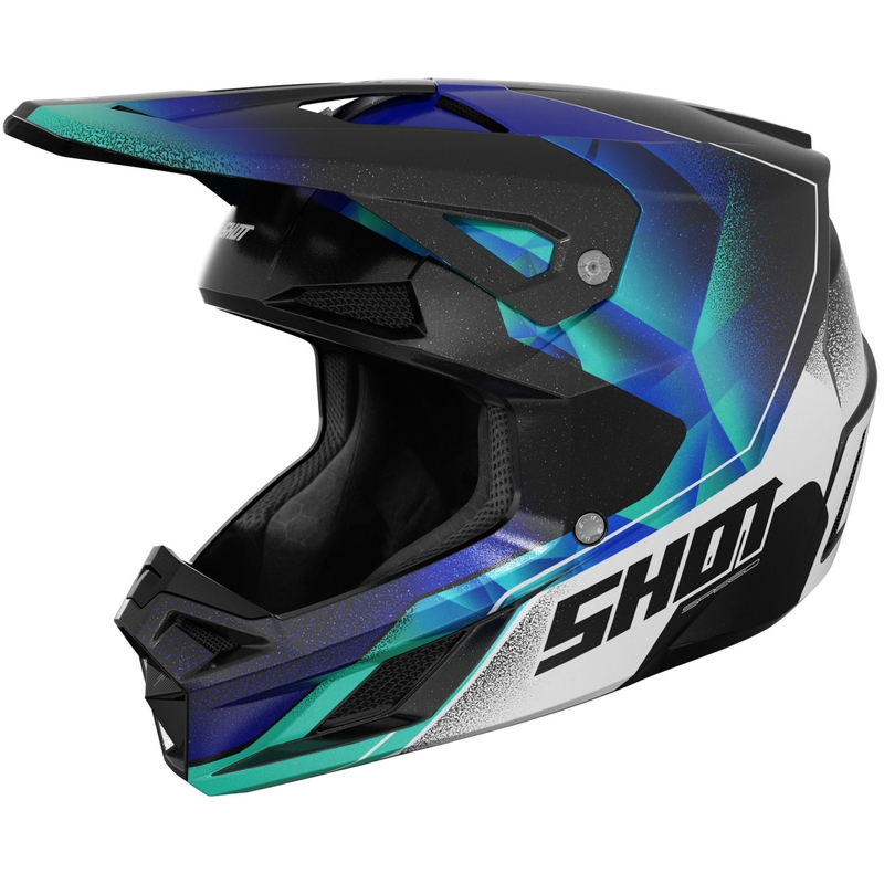 Motokroso šalmas "Shot Speed Olymp pearl blue