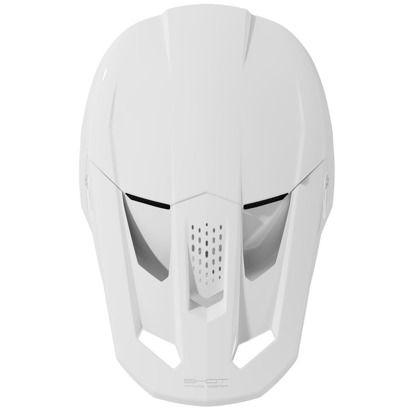 Motokroso šalmas Shot Speed Solid blizgus baltas