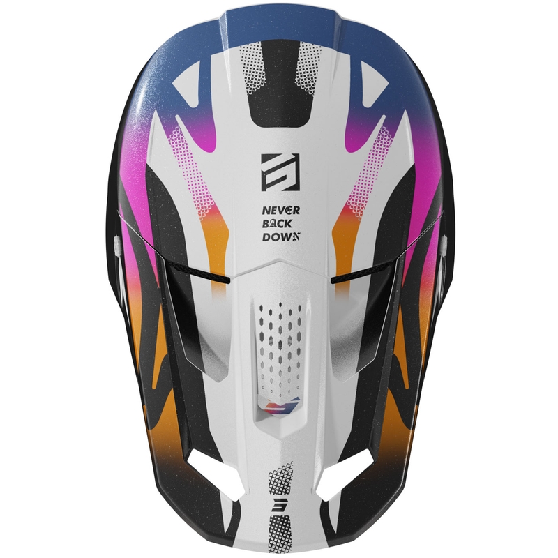 Motokroso šalmas Shot Speed Wave pearl juodai baltas