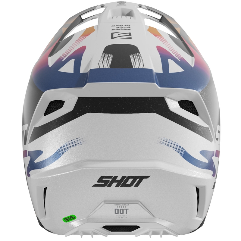 Motokroso šalmas Shot Speed Wave pearl juodai baltas