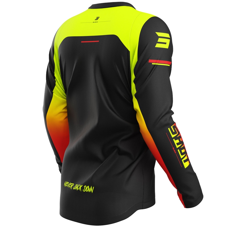 Motokroso marškinėliai Shot Devo Block fluo yellow