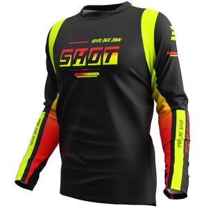 Motokroso marškinėliai Shot Devo Block fluo yellow