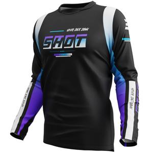 Motokroso marškinėliai Shot Devo Block violetinės spalvos