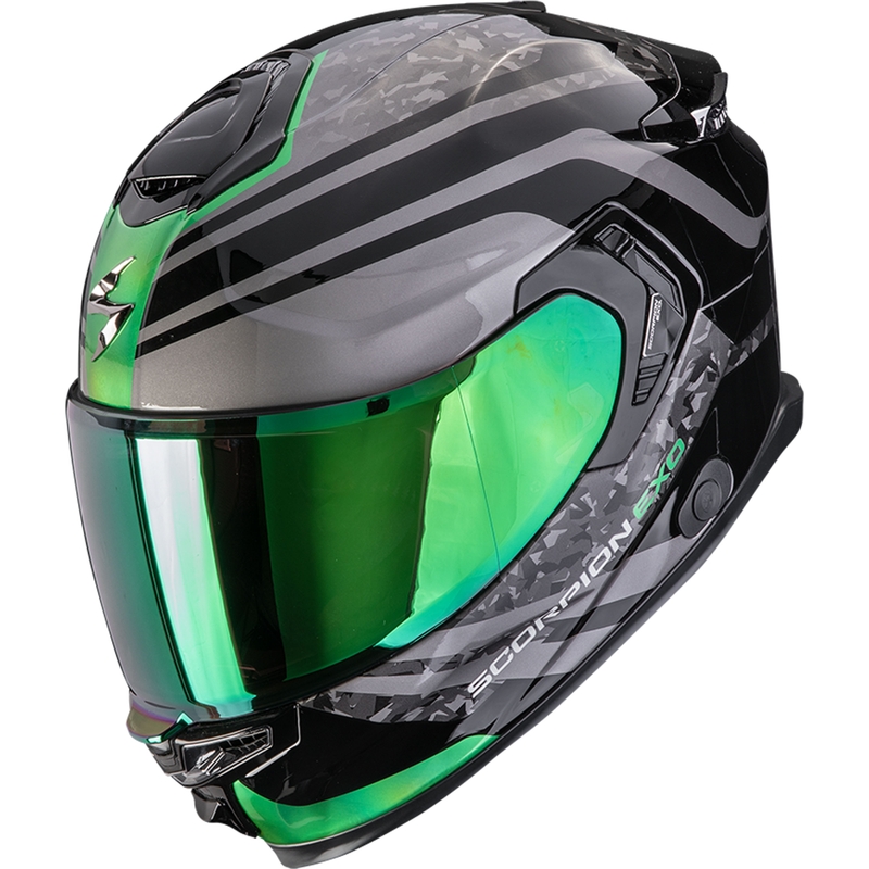 Integruotas motociklininko šalmas Scorpion EXO-GT SP Air Arten juodai žalias