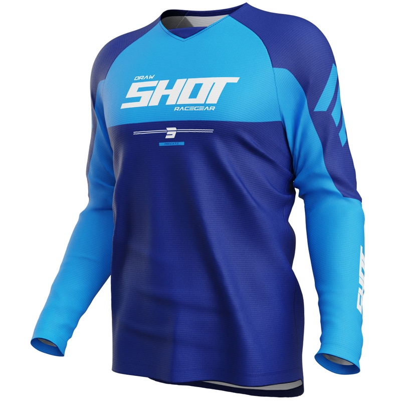 Motokroso marškinėliai Shot Draw Private blue