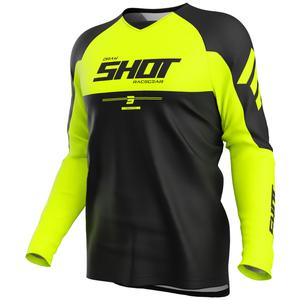 Motokroso marškinėliai Shot Draw Private fluo yellow