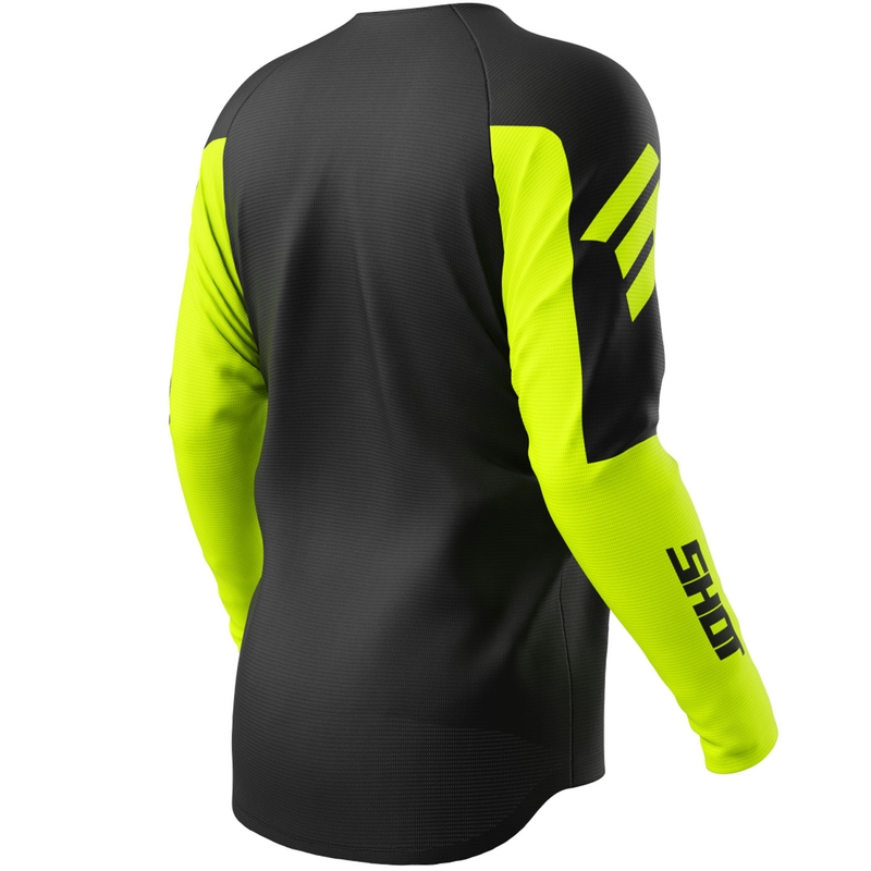 Motokroso marškinėliai Shot Draw Private fluo yellow