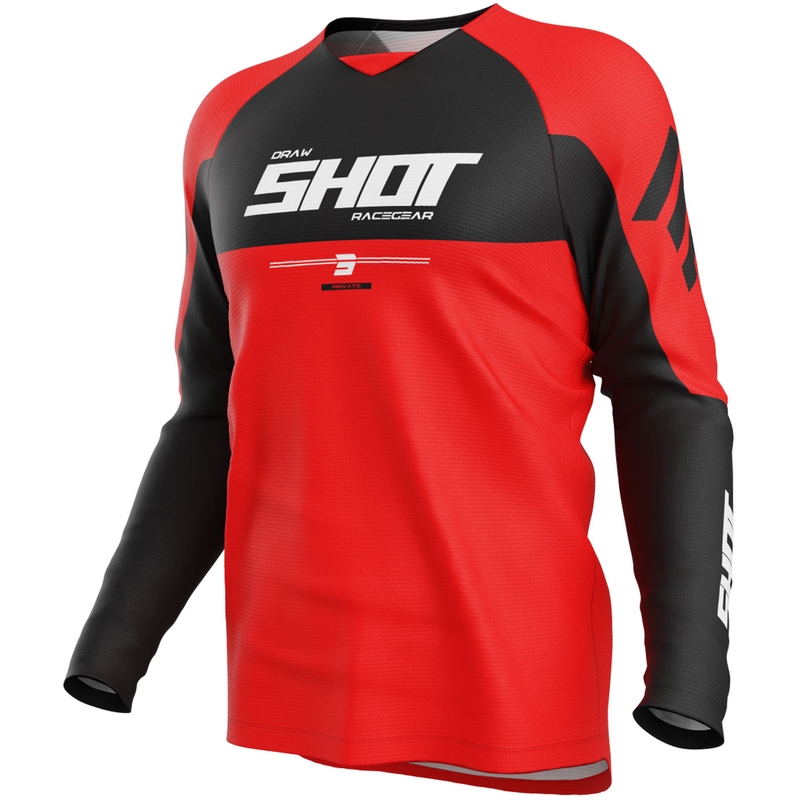 Motokroso marškinėliai Shot Draw Private red