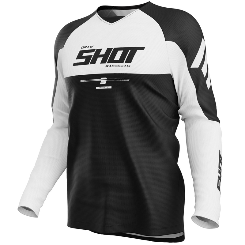 Motokroso marškinėliai Shot Draw Private white