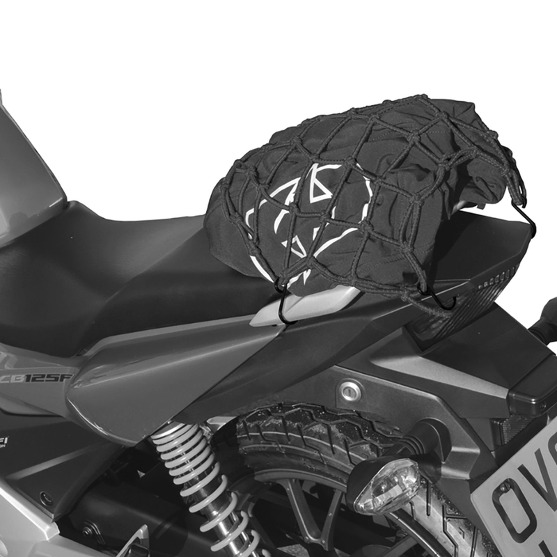 Oksfordo lankstus bagažo tinklas motociklams atspindintis juodas