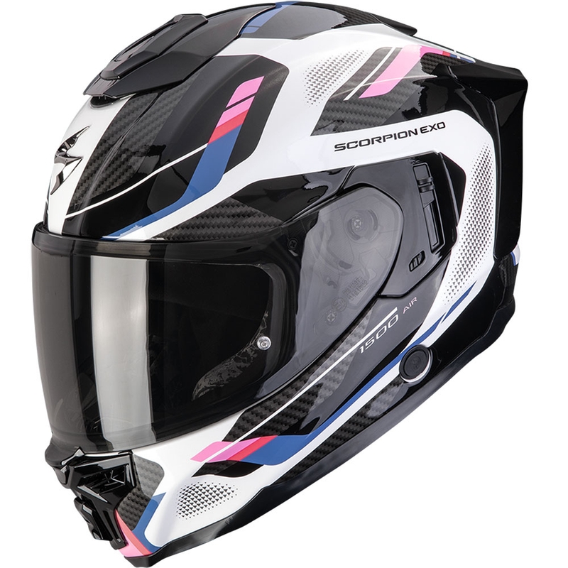 Integruotas motociklininko šalmas Scorpion EXO-1500 Air Sleek balta-juoda-rožinė