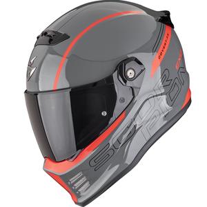 Integruotas motociklininko šalmas Scorpion Covert FX Danko pilkai raudonas