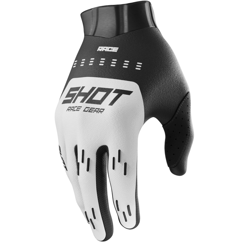 Motokroso pirštinės Shot Race Evo white