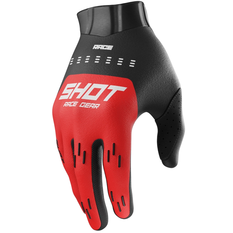Motokroso pirštinės Shot Race Evo raudonos spalvos