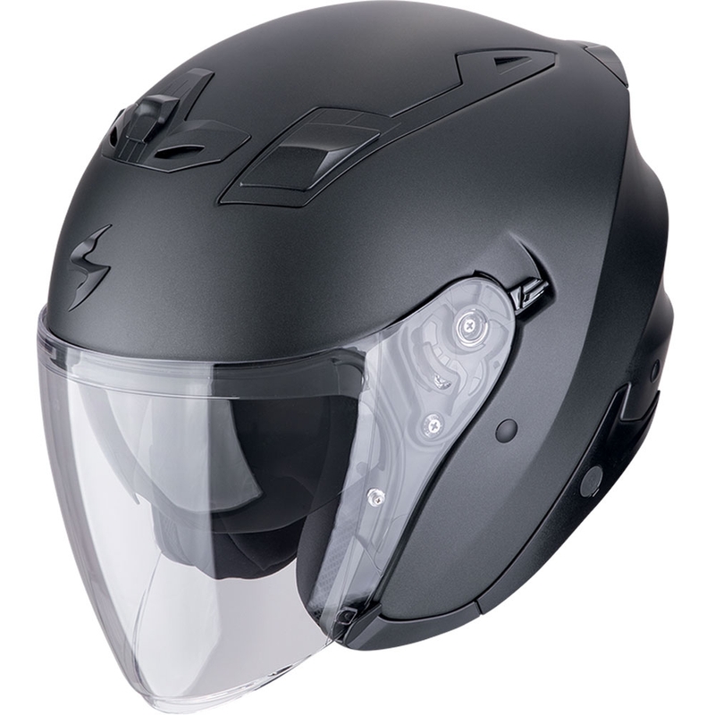 Atviras motociklininko šalmas Scorpion EXO-Z1 SOLID matinis perlamutrinis juodas