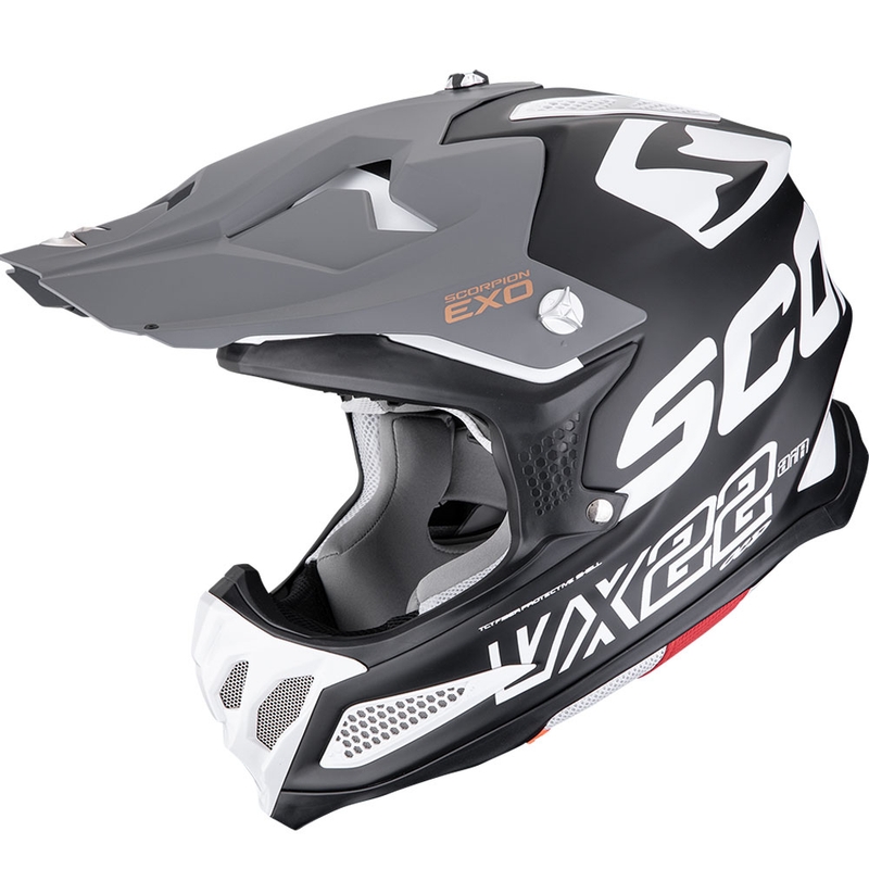 Motokroso šalmas Scorpion VX-22 Air Updown black-white-grey