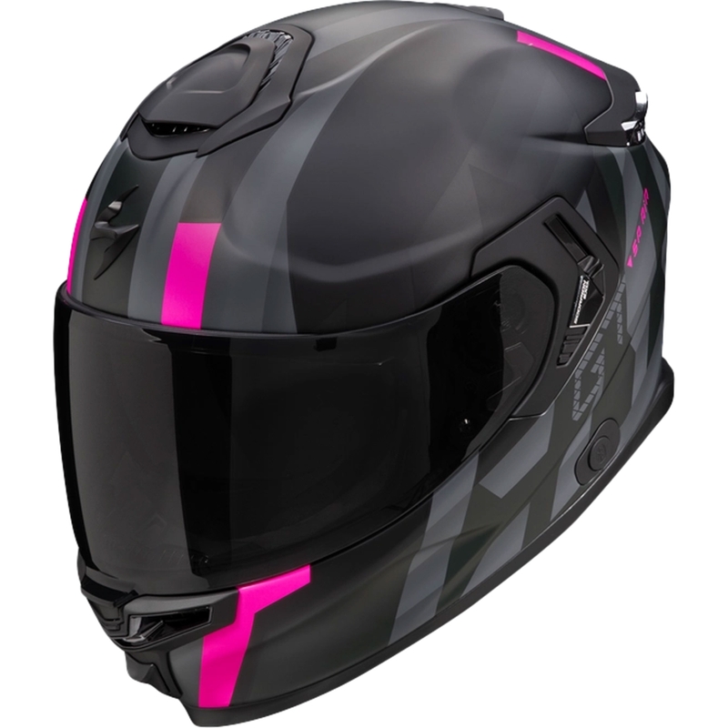 Integruotas motociklininko šalmas Scorpion EXO-GT SP AIR TOURADVEN juodai rožinis išpardavimas