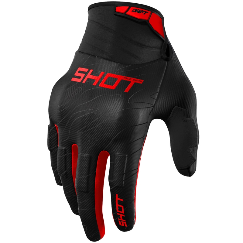 Motokroso pirštinės Shot Drift Onyx red