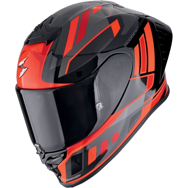 Integruotas motociklininko šalmas Scorpion EXO-R1 EVO II AIR VITAL juodas-sidabrinis-raudonas