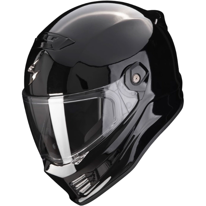 Uždaras motociklo šalmas SCORPION COVERT FX, juodas, blizgus
