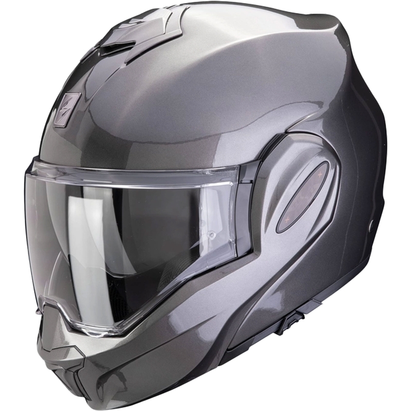 "Scorpion EXO-TECH EVO PRO SOLID" metalinės pilkos spalvos šalmas