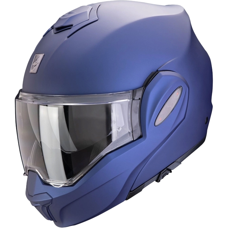 Atverčiamas šalmas Scorpion EXO-TECH EVO PRO SOLID matinis metalinis mėlynas