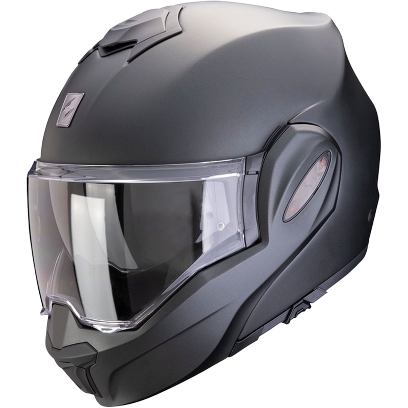 Atverčiamas šalmas Scorpion EXO-TECH EVO PRO SOLID pearl matinis juodas